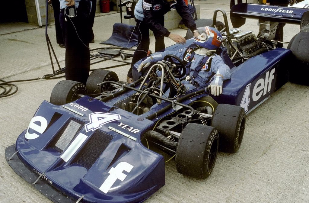 Patrick Depailler relaxing in his tyrell p34