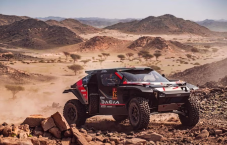 Nasser Al-Attiyah driving the Dacia Sandrider during the 2026 Dakar Rally