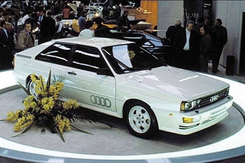 Audi Quattro, 1980 Geneva Motor Show, new audi rear based wheel drive vehicle