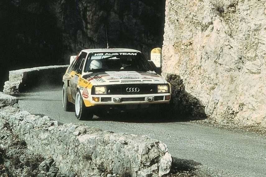 Audi Quattro, year 1985 Rallye Monte-Carlo, group B 