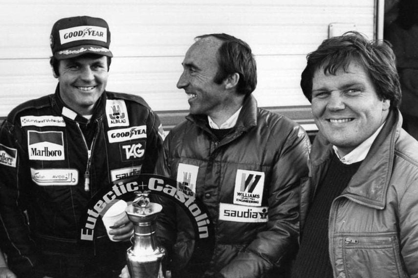 Alan Jones, Frank Williams, Patrick Head, 1980