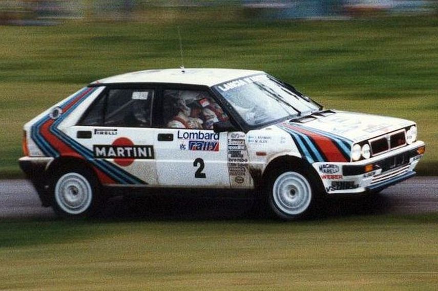 Markku Alen racing in Lancia Delta 4WD in 1987