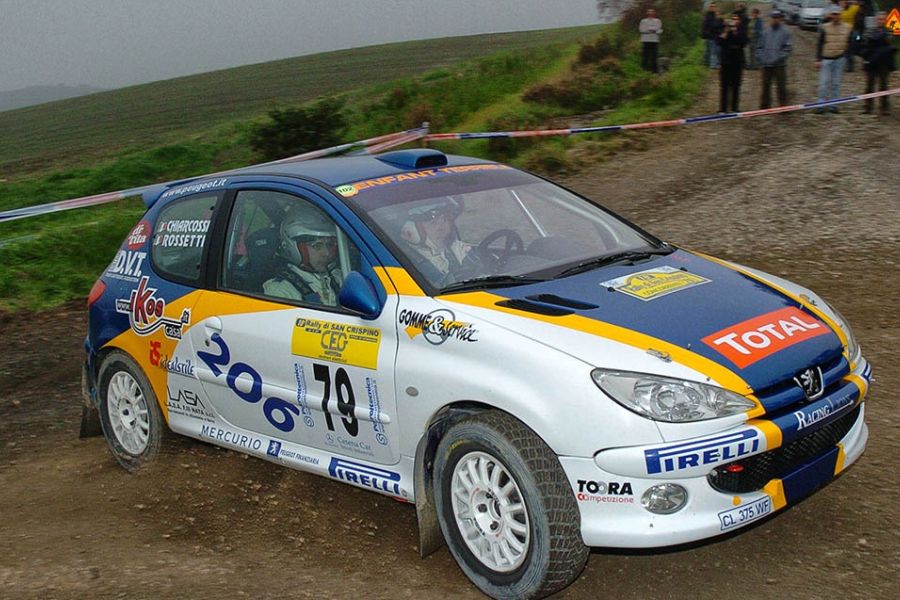 Luca Rossetti in a Peugeot 206 RC in 2005