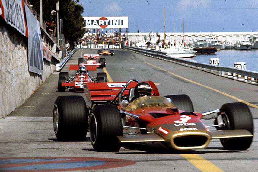 1970 Jochen Rindt Monaco Lotus 49 racing cars, Monaco Grand Prix