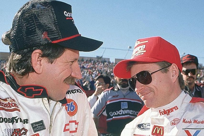 Dale Earnhardt and Mark Martin in 1990