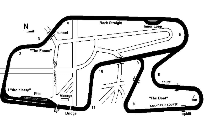 Watkins Glen International, New York State, circuit map