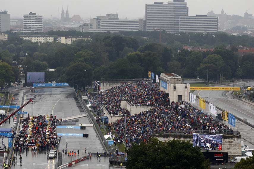 Packed Norisring stands during a DTM race