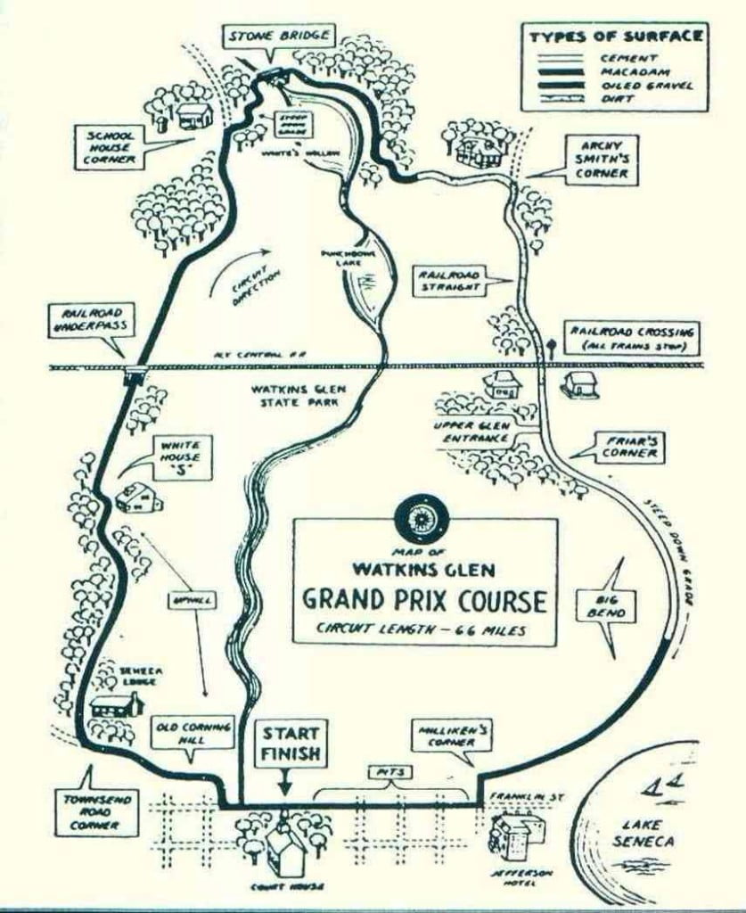 Watkins Glen, map 1948-1952