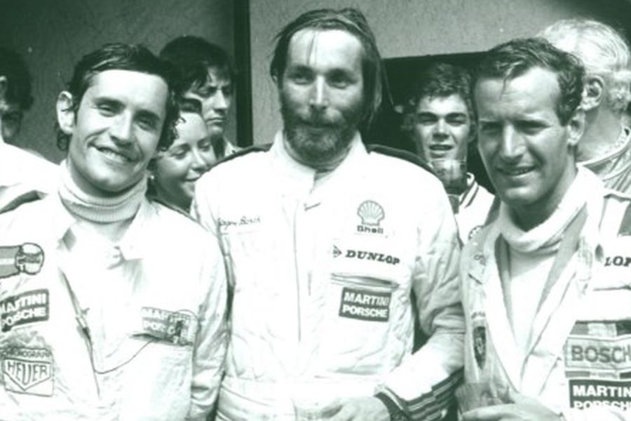 1977 Le Mans winners Jacky Ickx, Jürgen Barth and Hurley Haywood