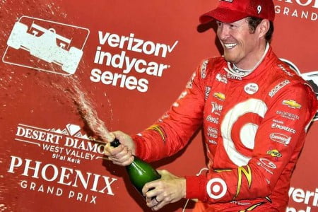 Scott Dixon Wins Phoenix, 2016 IndyCar Series, celebrating