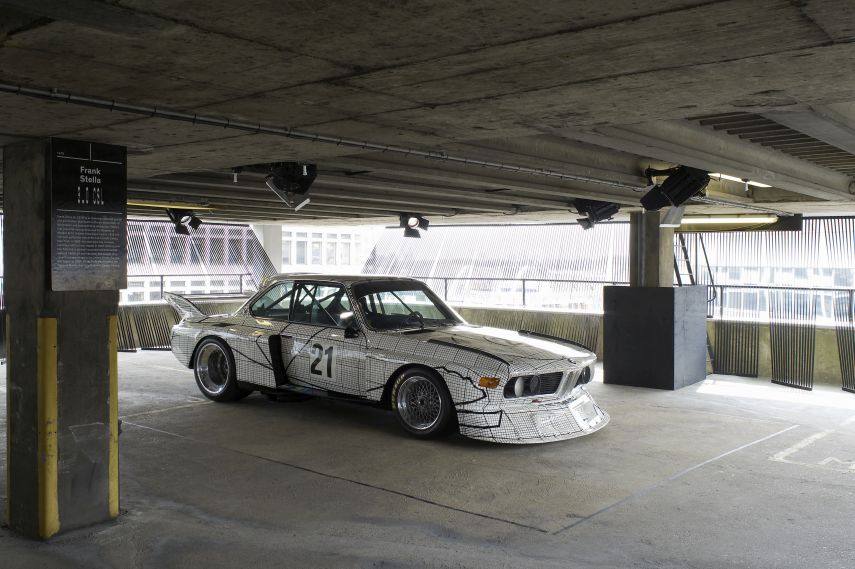 BMW Art Car Collection, 1976 BMW 3.0 CSL by Frank Stella parked