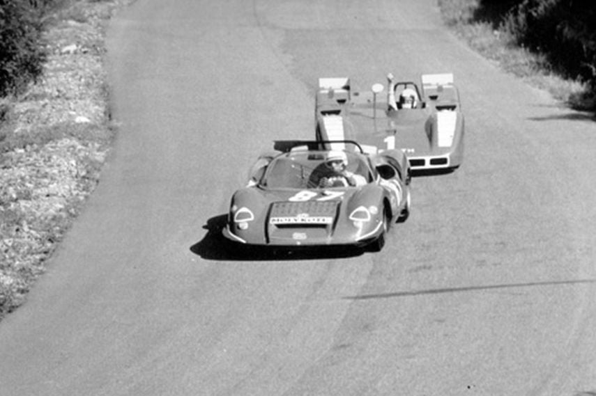 Arturo Merzario, Abarth, 1970 Mugello , black and white