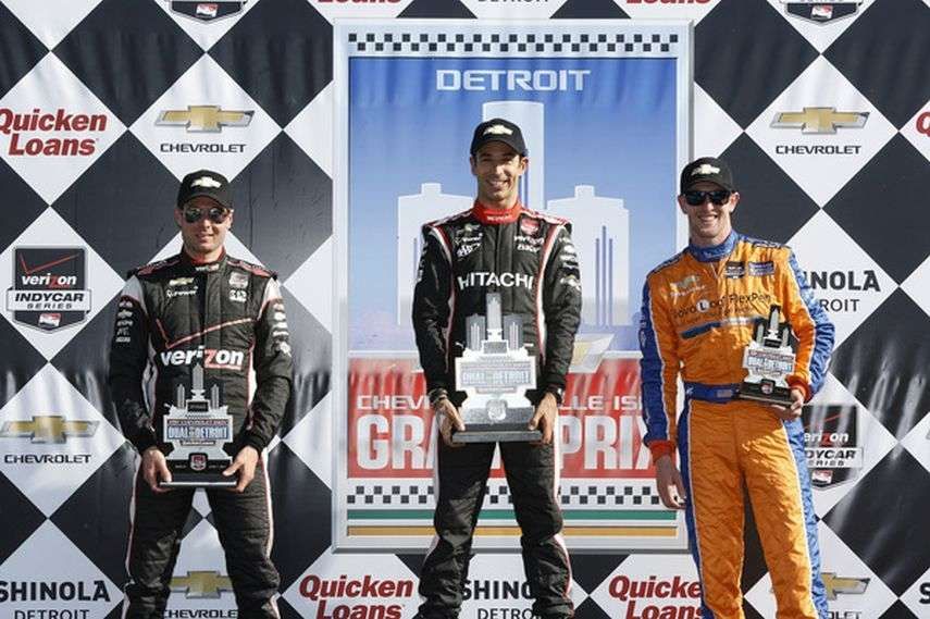 Helio Castroneves, 2014 Detroit Grand Prix podium