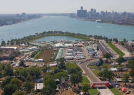 Detroit Grand Prix circuit at Belle Isle island in Detroit river