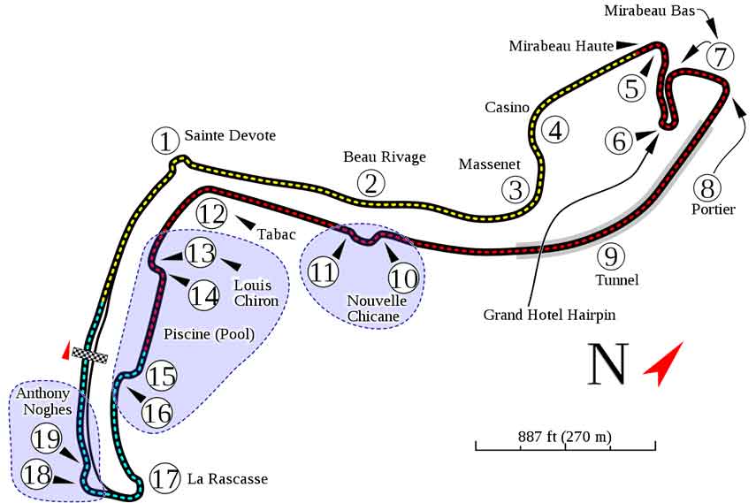 Monaco circuit Formula grand prix monte carlo track layout map