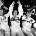 Group B rally drivers Hannu Mikkola, Henri Toivonen, Timo Salonen, 1986 Monte Carlo