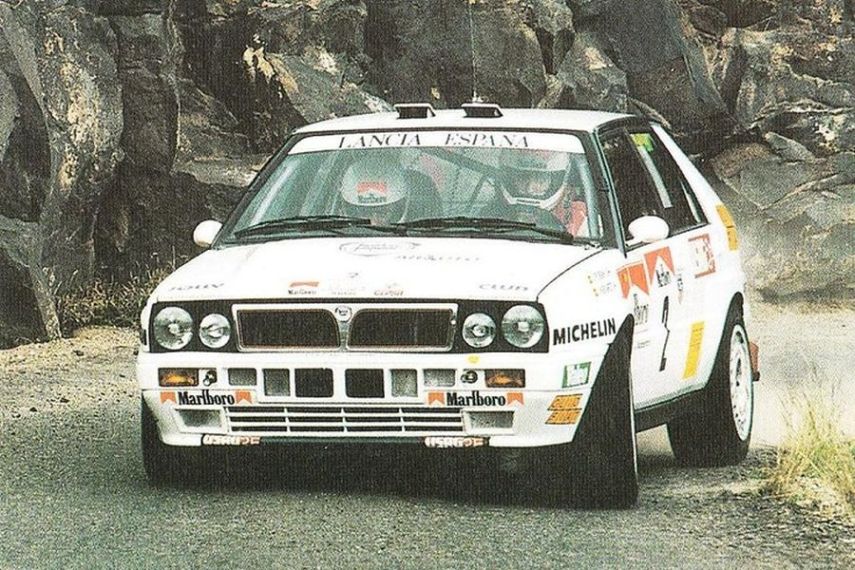 Jesus Puras in a Lancia Delta Integrale in 1990