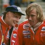 twniki lauda and James Hunt talking to each other