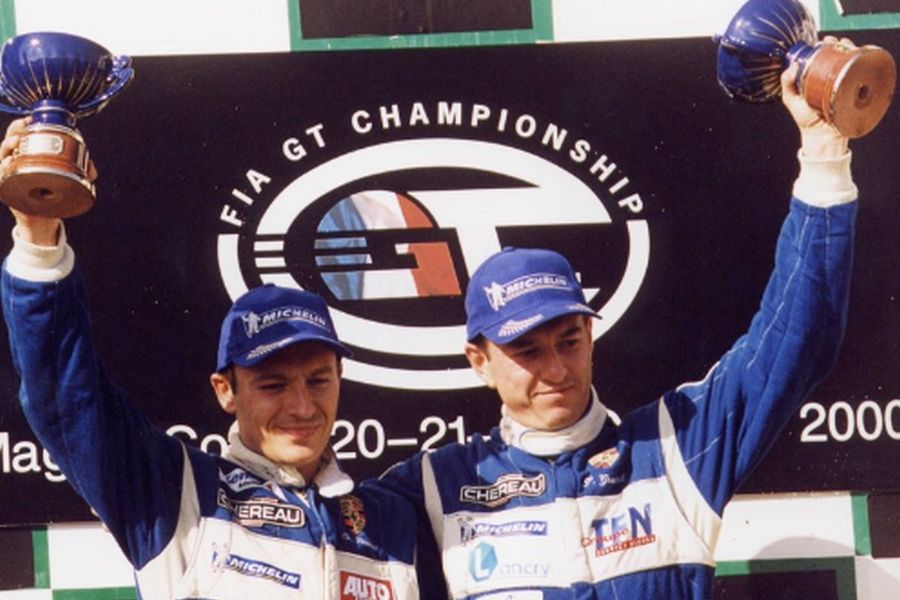 In 2002, Goueslard (right) was the NGT class champion in the FIA GT Championship