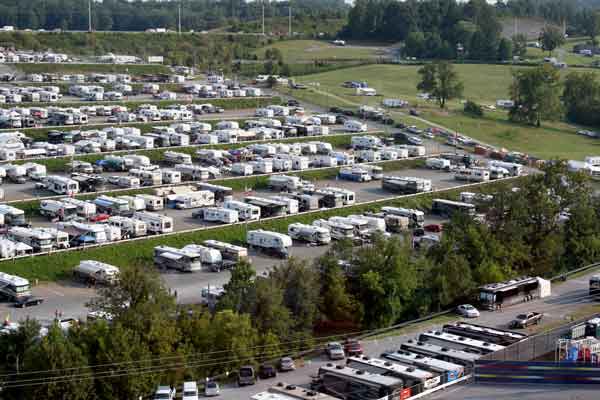 Packed camping site at Motor Speedway 2016