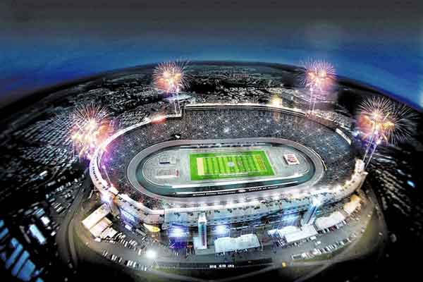American football game at Bristol Motor Speedway, 2016