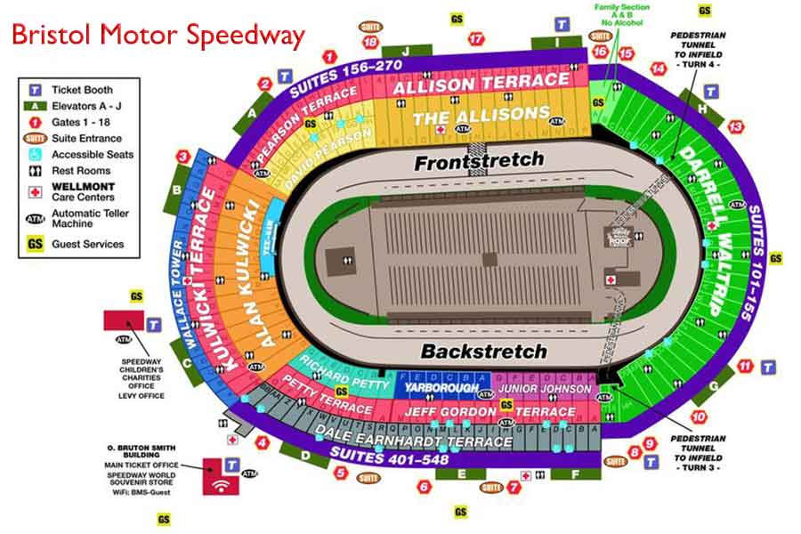 Bristol Motor Speedway map/track layout