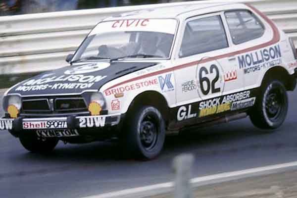 Civic's last appearance in Bathurst Last run of Honda Civic at Bathurst, 1976