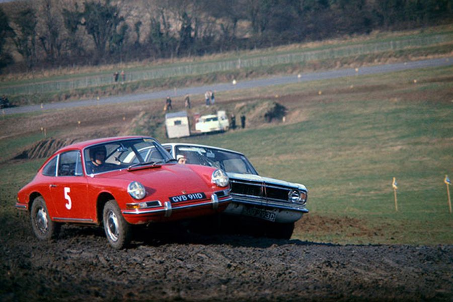 Vic Elford in Porsche 911 winning at Lydden Vic Elford, Porsche 911, 1967 rallycross Lydden
