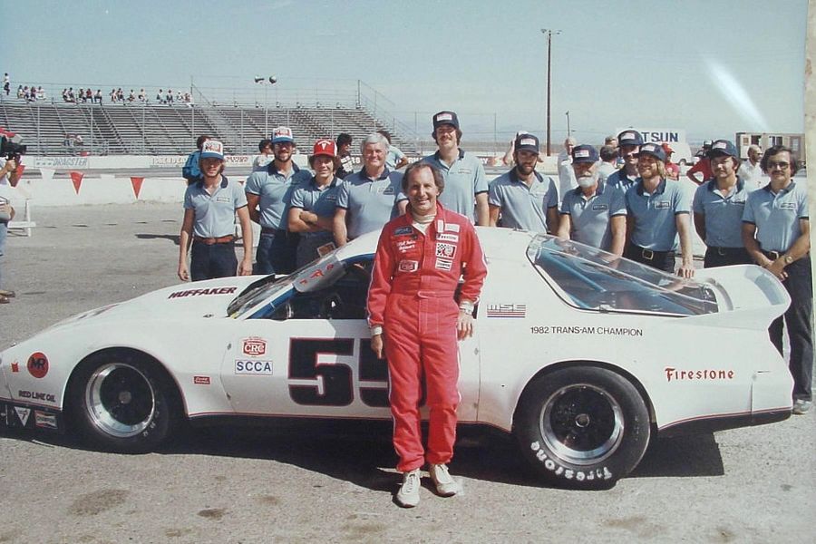 Elliott Forbes-Robinson and his Pontiac Firebird Trans Am in 1982