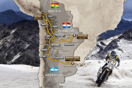 2017 Dakar Rally route: Paraguay, Argentina, Bolivia