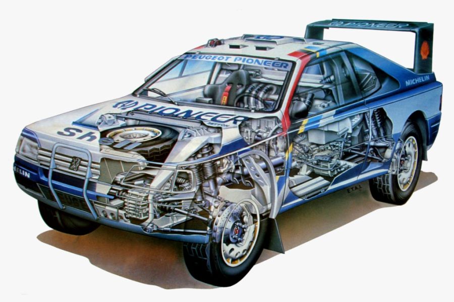 Peugeot 405 Turbo 16 cutaway