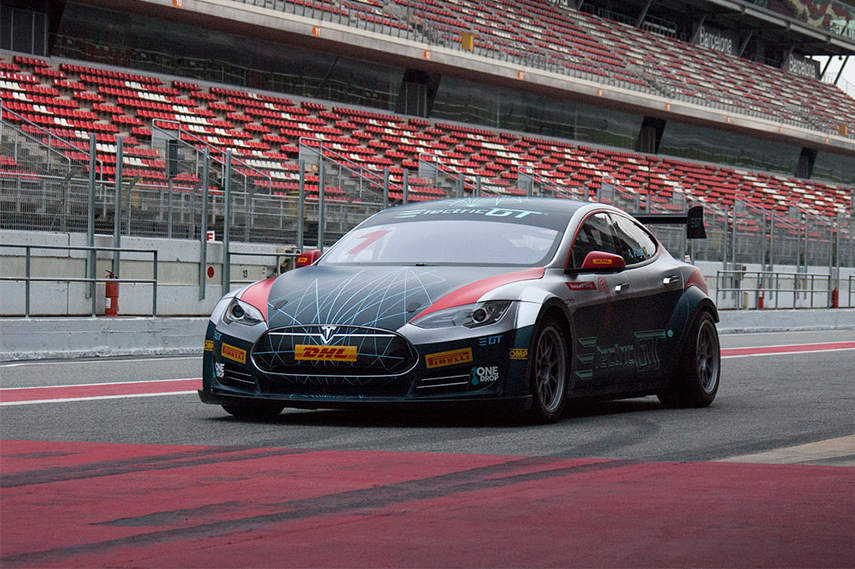 EGT Championship Tesla Model S P85+ on track