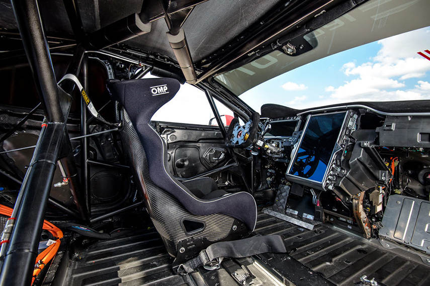 Inside of a race-ready Tesla Model S