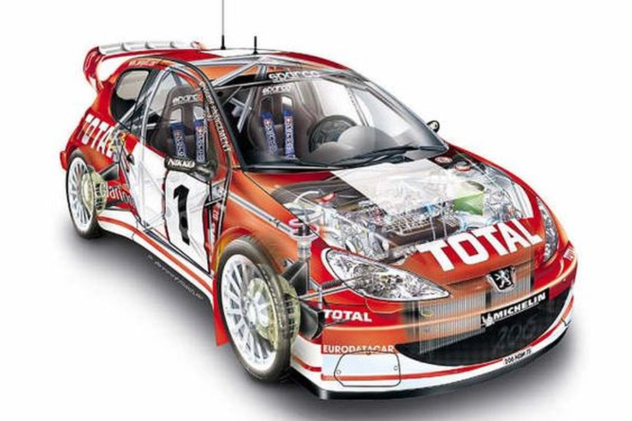 Peugeot 206 WRC cutaway