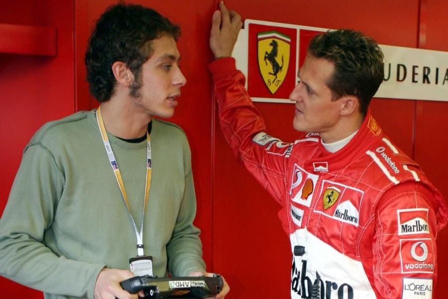 Two legends together - Valentino Rossi and Michael Schumacher