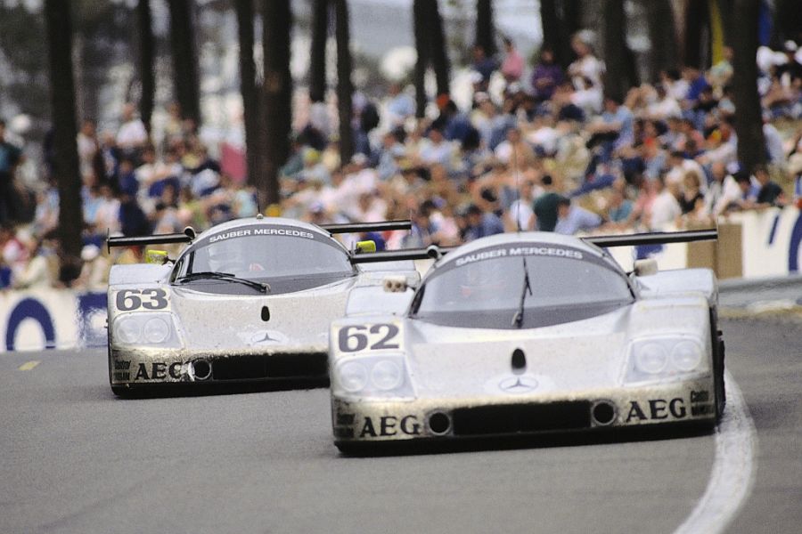 Two Sauber C9s at 1989 Le Mans