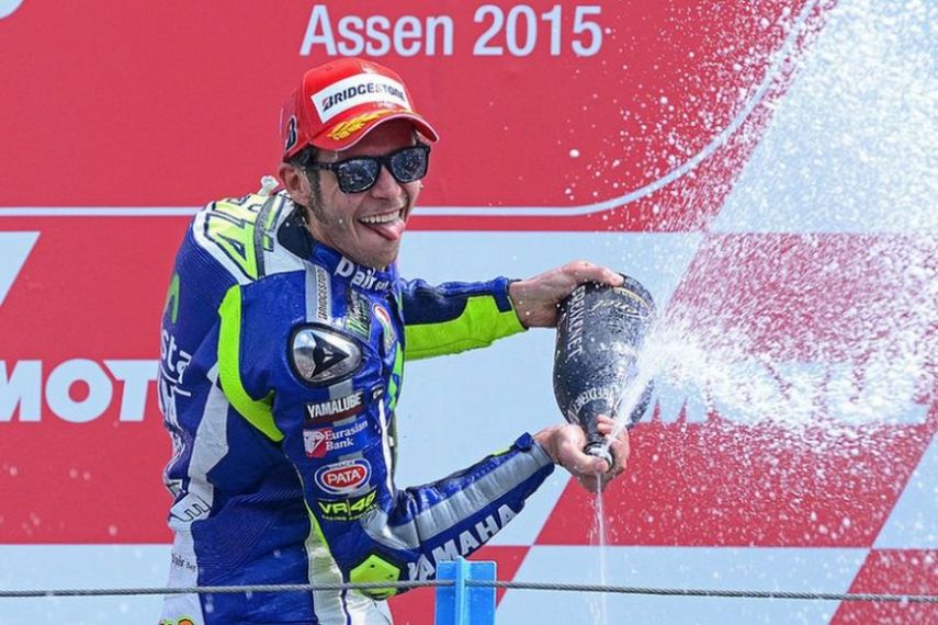 Valentino Rossi, celebration, TT Circuit Assen, 2015