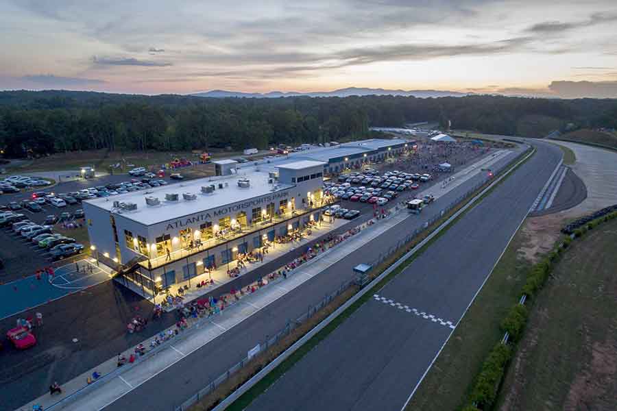 Sunset at AMP Atlanta Motorsports Park speed kart track driving course