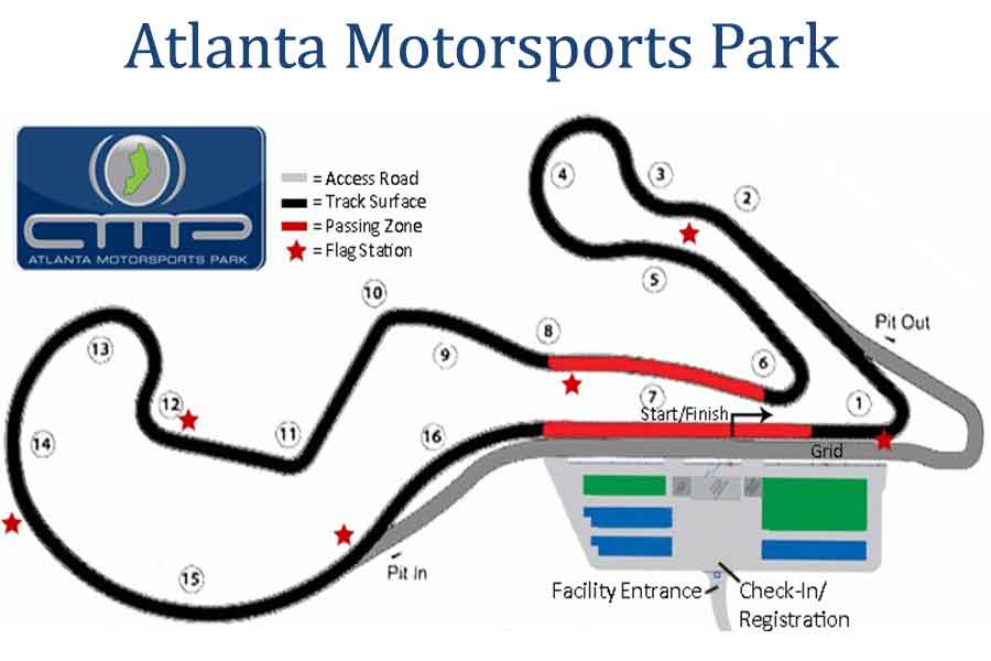 Map of Atlanta Motorsports Park Atlanta Motorsports Park map/track layout