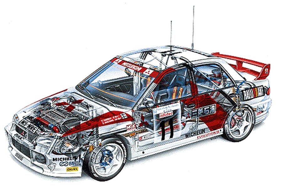 Mitsubishi Lancer Evo III cutaway