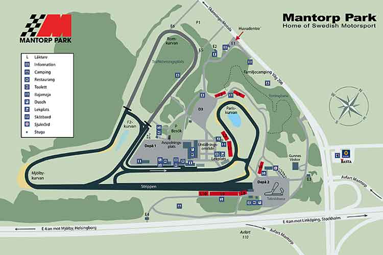 Map of Mantorp Park / track layout Mantorp Sweden map/track layout