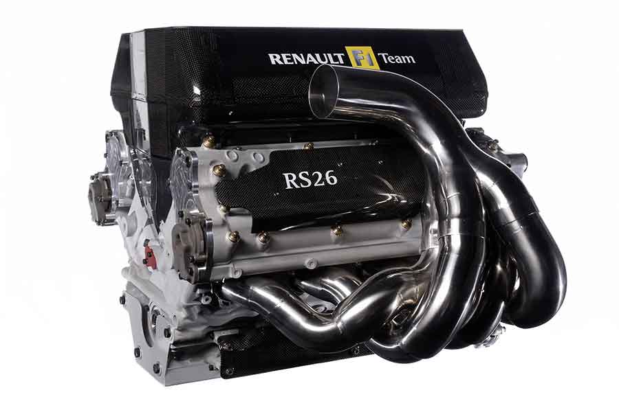 Side view of the Renault R26 engine