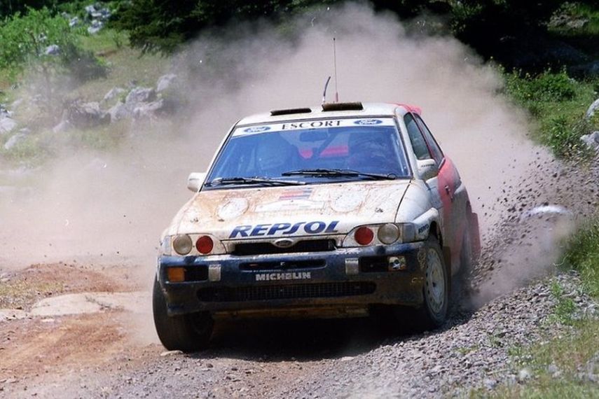 Carlos Sainz's Ford Escort RS Cosworth at 1996 Acropolis Rally