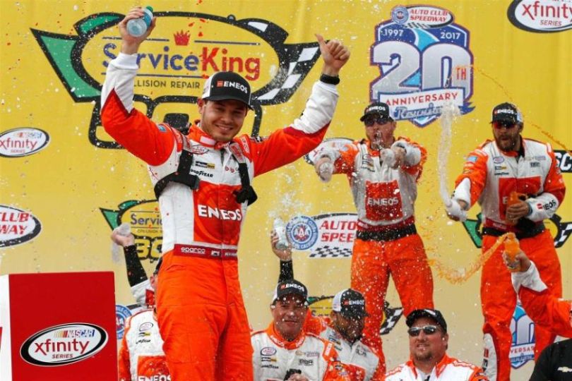 Larson's victory in Service King 300 at Auto Club Speedway