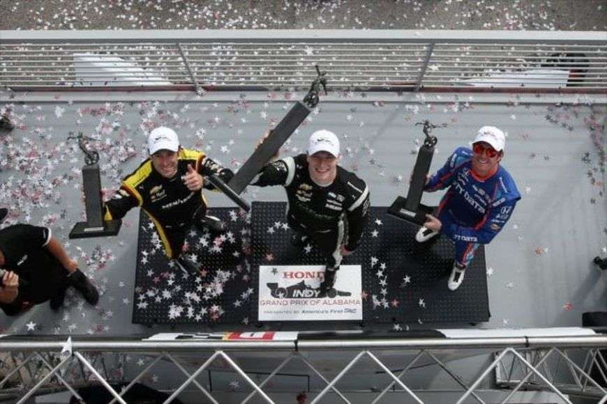 Alabama, Pagenaud, Newgarden, Dixon on a podium