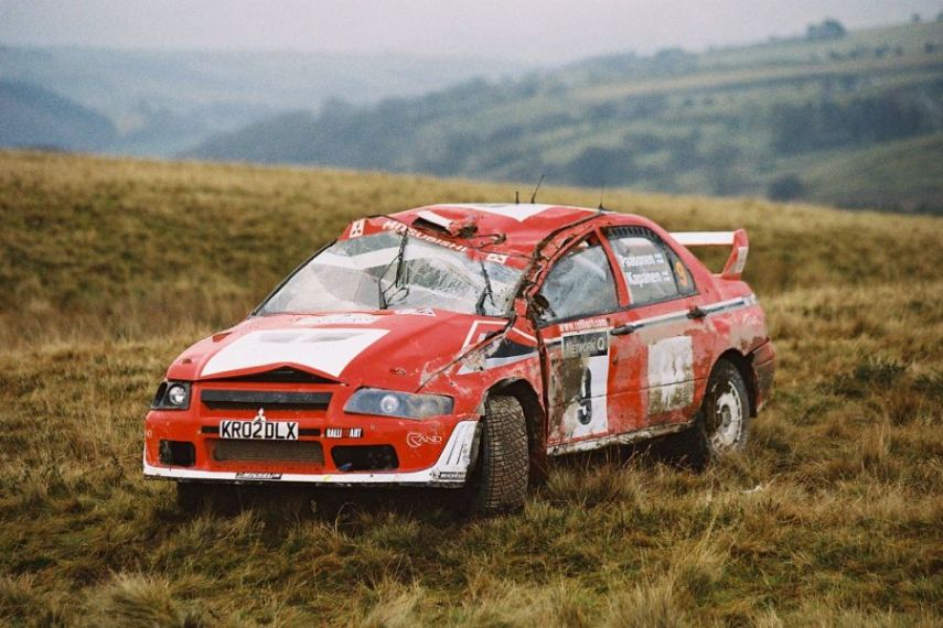 Jani Paasonen's Mitsubishi Lancer WRC, 2002 Rally GB