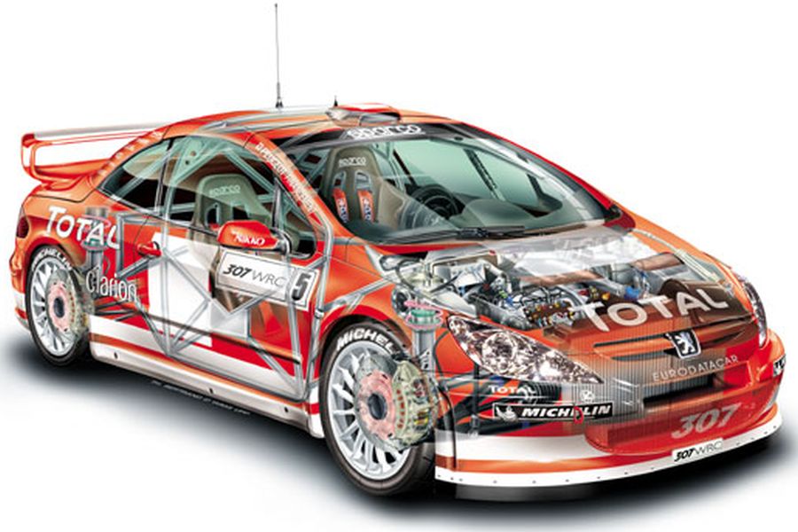 Peugeot 307 WRC cutaway