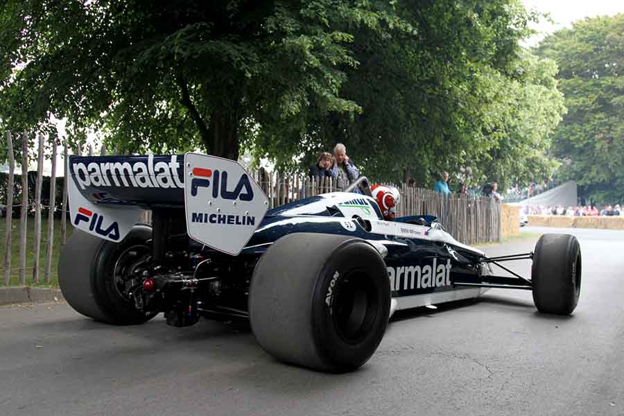 Brabham BT52 BMW in Goodwood, side-rear view