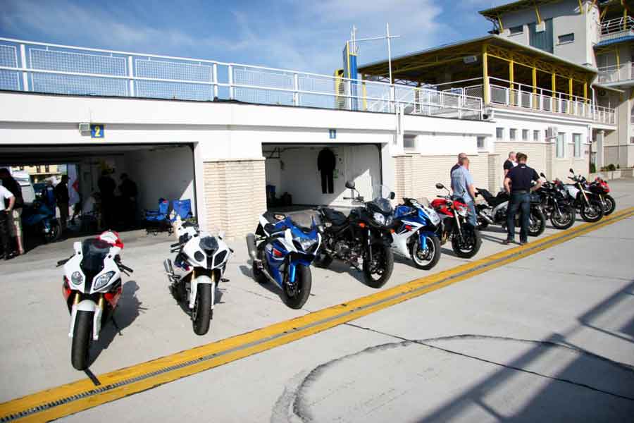pannoniaring racing, pit lane and garages, motorcycles lined up
