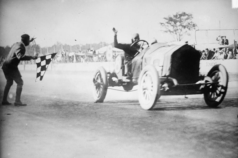 Legendary winner of 1912 Indianapolis 500 Joe Dawson Joe Dawson,Indianapolis 500 winner, 1912, black and white